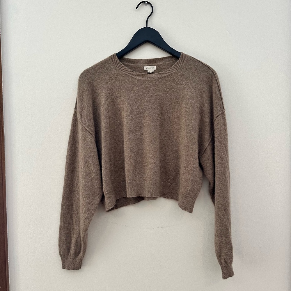 Cashmere Anthropologie Pilcro Taupe Crew Neck Sweater